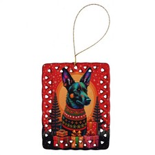Australian Kelpie Holiday Christmas Dog Porcelain Ornament