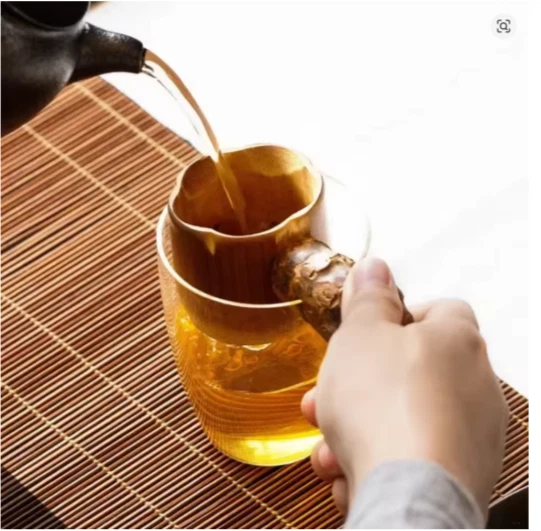 Nuevo filtro infusor de malla colador de té de bambú natural estilo chino Foto 4 de 4