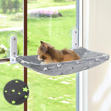 Cat Window Perch, Glow in the Dark Cordless Foldable Pet Hammock Bed for Window