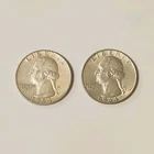 1964 Washington Quarter Silver 25C Circulated Business Strike Coin SET OF 2