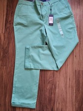 Tommy Hilfiger Hampton Stretch Slim Chino Pants Wom 12 Green Stretch NWT