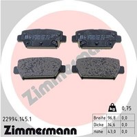 Zimmermann Bremsbelagsatz, Scheibenbremse 22994.145.1 FüR Mitsubishi