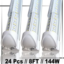8Ft LED Shop Light 144w 4 Row 96 Inch Cooler Door Freezer LED Tube Fixture 24PC