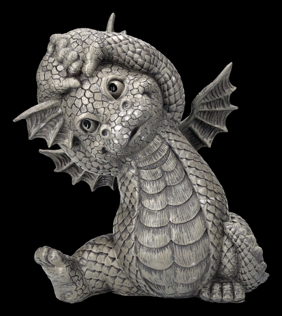 Garden Figurine Dragon Warms Itself - Fantasy Gothic Dragon Statue Decor