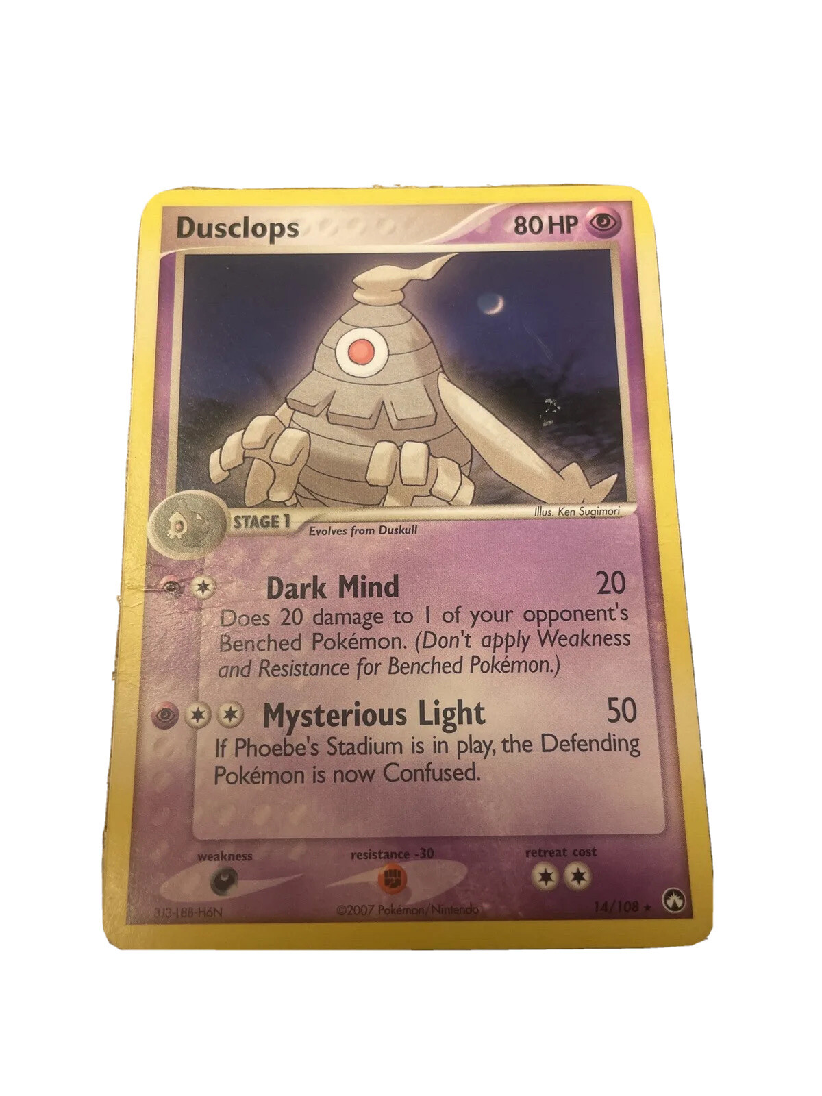 Pokemon Dusclops 14/108 - EX Power Keepers - Holo Rare Pokemon Card LP