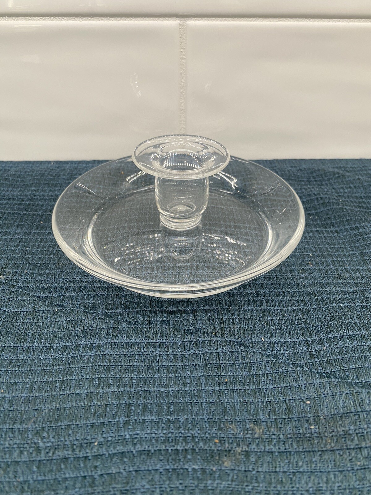 Steuben Art Glass Candle Holder - Bowl - Signed
