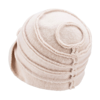 Solid Color 1920s Womens 100% Wool Flower Winter Bucket Cap  display picture 1