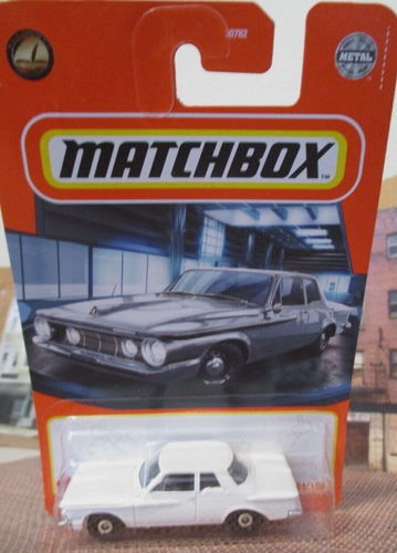 Matchbox 1-100 series #54 1962 Plymouth Savoy in White 1/64 diecast