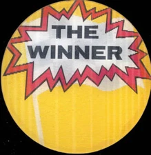 The WINNER 1967 Checkered Racing Flag VARI-VUE 3 inch Flicker Lenticular 