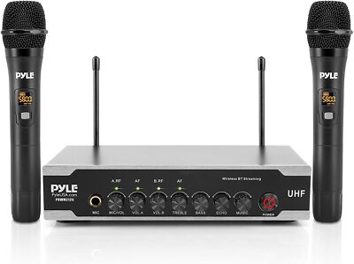 Pyle PDWM2125 UHF Wireless Dual Microphone System +Bluetooth+Desktop USB Powered