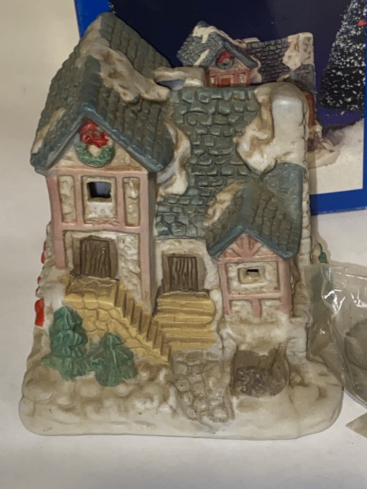 Porcelain House Tea Light Candle Holder Christmas Box