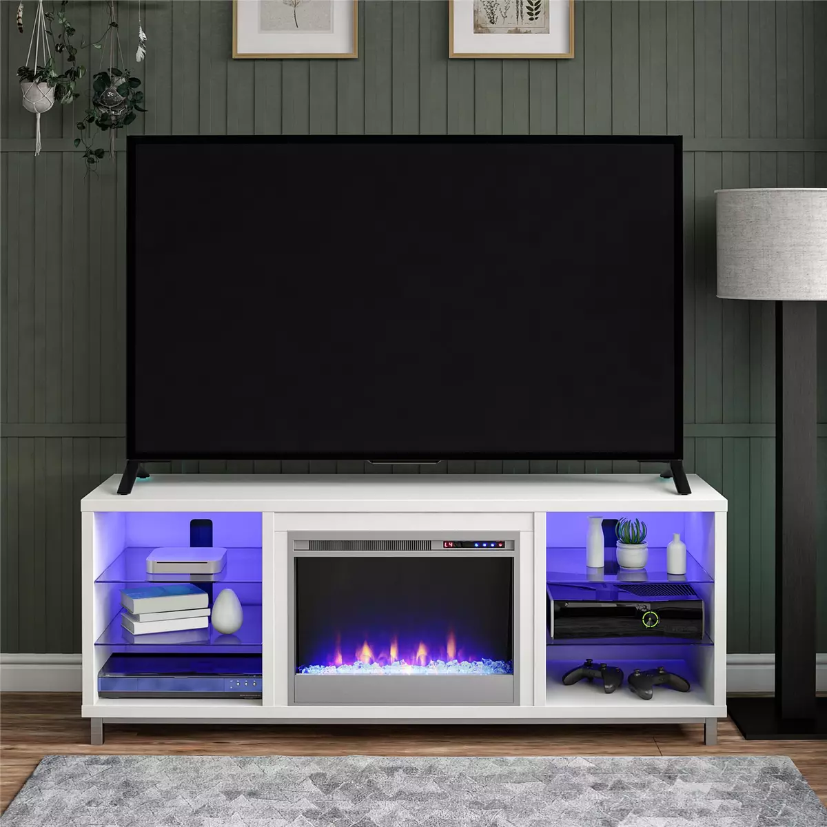 Ameriwood Home Lumina Fireplace TV Stand for Tvs up to 70