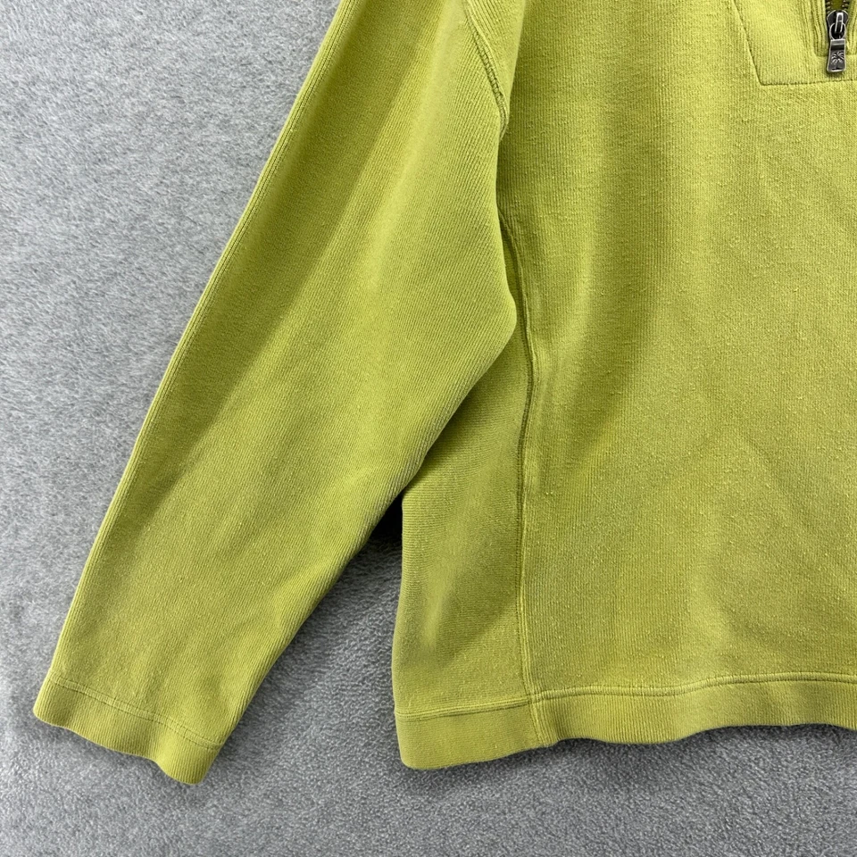 Tommy Bahama Sweater Women's Size Medium Green Long Sleeve 1/4 Zip Cotton - Image 2 of 4
