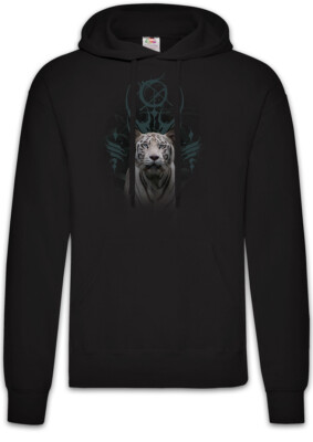 Tiger Hoodie Pullover Animal Mystic Tattoo Dark Wild Animal Moon Magic Witch