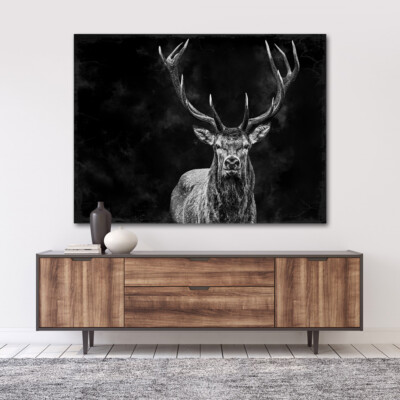 LEINWAND BILD WANDBILD ABSTRAKT HIRSCH NATUR DEKO KUNSTDRUCK BILDER CANVAS TIERE