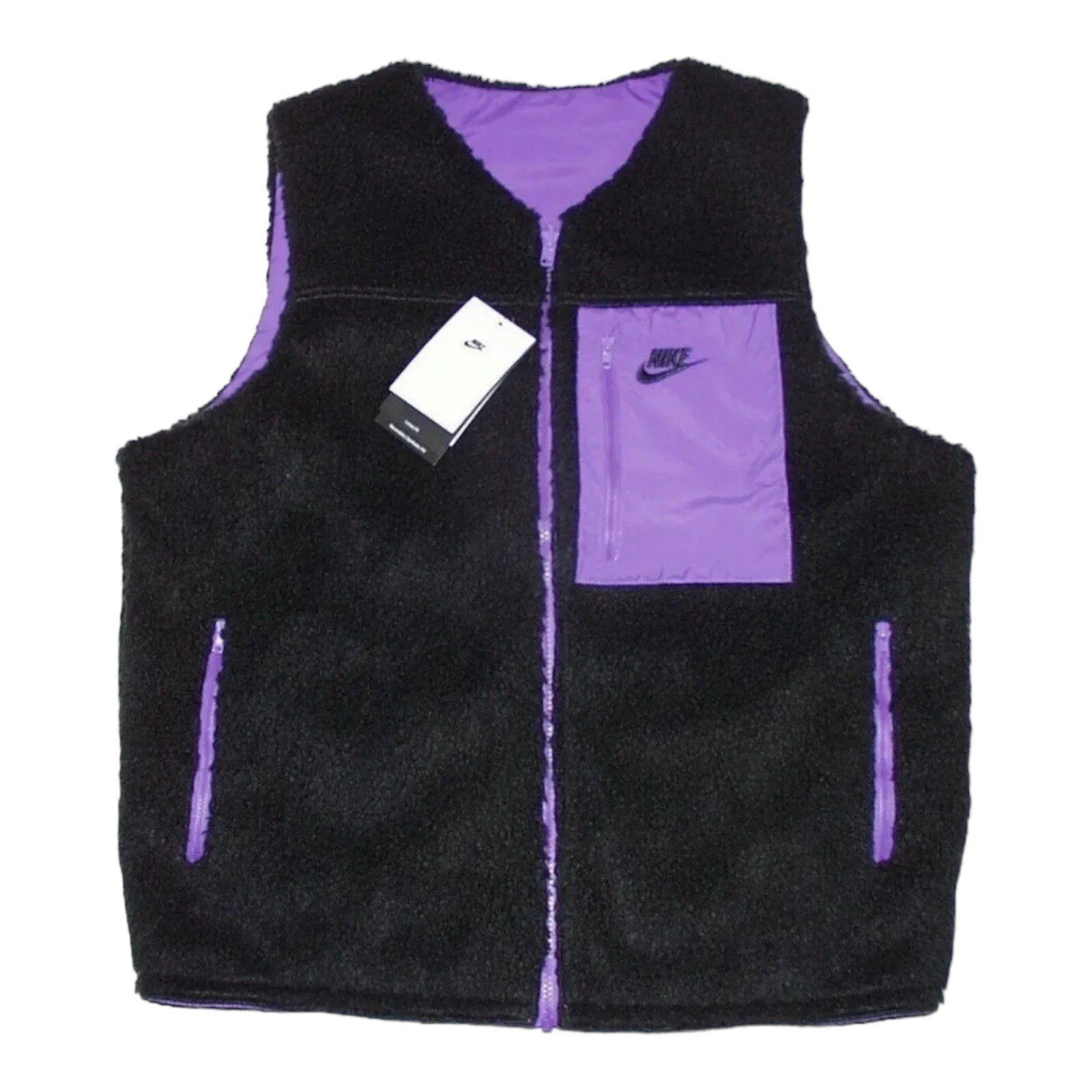 Утепленный жилет Nike Club с реверсивным рисунком Black Grape для мужчин размер L DQ4878-010 12590₽