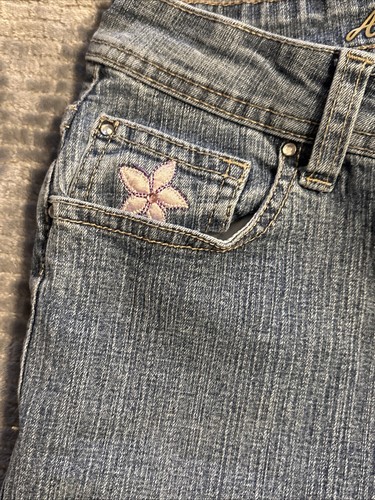 Vintage Arizona Jean Company Girls 12 Regular Flare Leg Jeans Embroidered - Picture 8 of 16