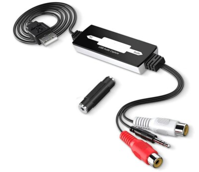 Plug-N-Play USB 2.0 Audio Recorder Adapter Cassette AUX  To MP3 WAV WMA Files