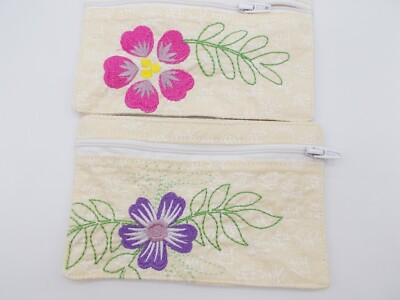 Zipper pouches  6'' x 4'' TWO POUCHES   GREAT FOR GIFTS