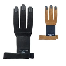 Hunt & Seek Suede Leather Three Finger Archery Glove Finger Guard