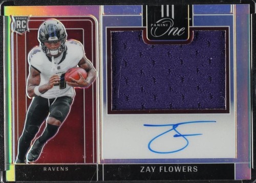 Ravens Zay Flowers 2023 Panini One No.76 #60/99 Autographed Relic