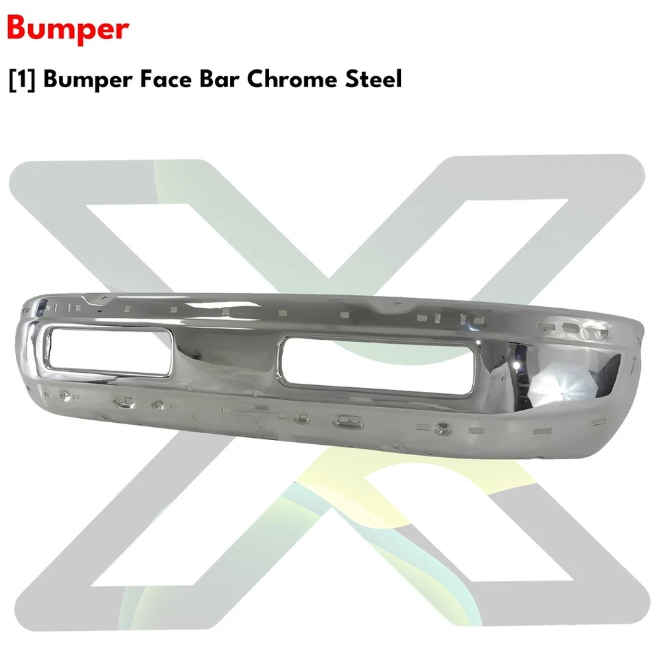 Front Bumper Chrome & Fog Lights Kit For 1994-2002 Dodge Ram 1500 2500 3500 Foto 4 de 4