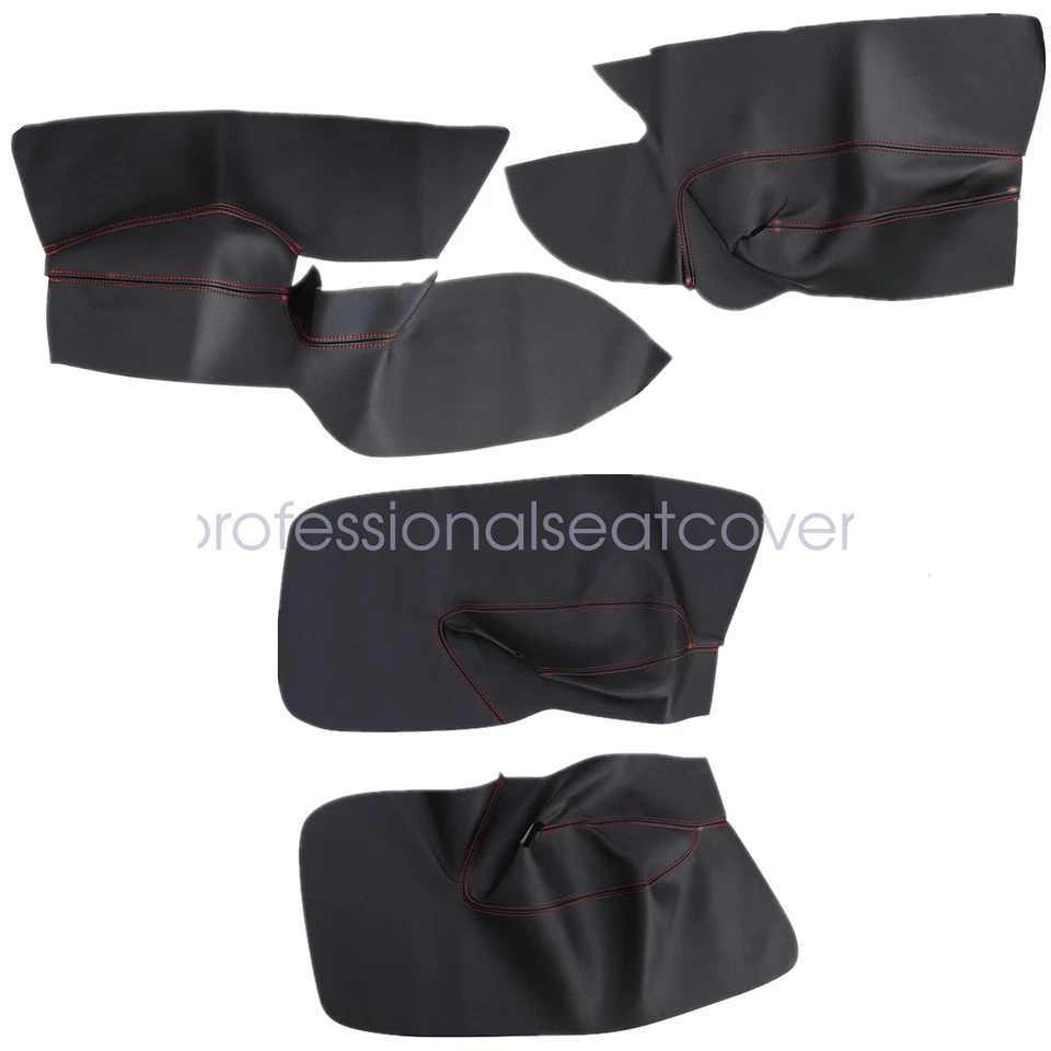 4 шт кожаных внутренних накладок на дверную панель для 2005–2010 VW Jetta Golf MK5 черные - Изображение 4 из 4