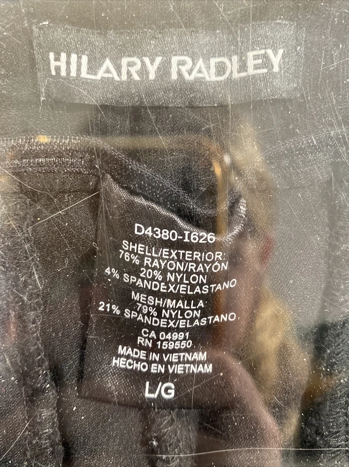 Pantalones Hilary Radley para mujer grandes negros lisos ajustados tiro medio bolsillo sintético Foto 3 de 4