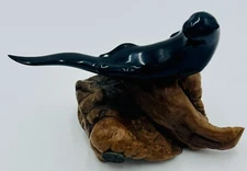John Perry River Otter Sculpture on Burlwood