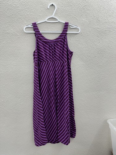 Womens Old Navy Maternity Dress Size Small Purple Striped Pleated Tank Top - Picture 6 of 10