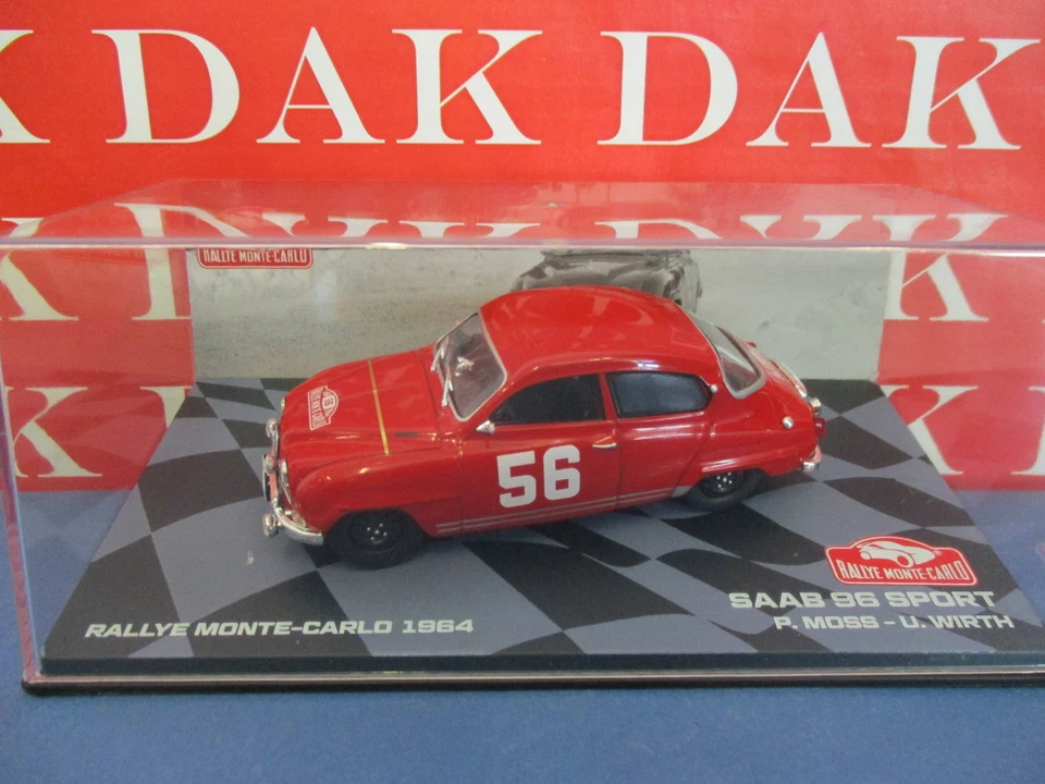Die cast 1/43 Modellino Auto Saab 96 Sport Rally Monte Carlo 1964 P. Moss - Immagine 4 di 4