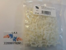 100 x 5mm Cable Tie Saddles Cradles Mounts Bases Screw Fix-5mm WHITE(100 pack)