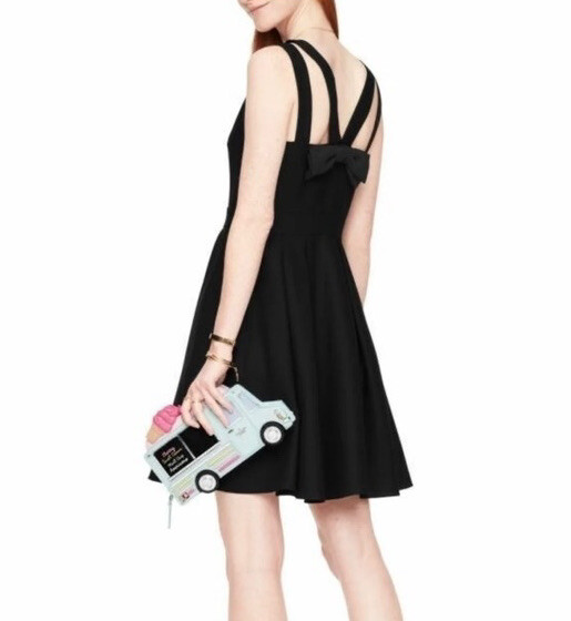 Ted Baker London, Black Sleeveless Dress With Back Bow Details, Size 4 Ted Baker London, Black Sleeveless Dress With Back Bow Details, Size 4