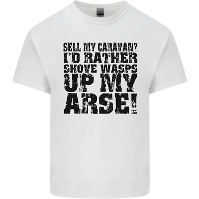 Vendre My Caravan? Hotellerie de plein Air Drôle Vacances Homme Coton T-Shirt - Photo 1/4