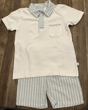 Bella Bliss Boys Set Size 5 White And Blue EUC Worn Once