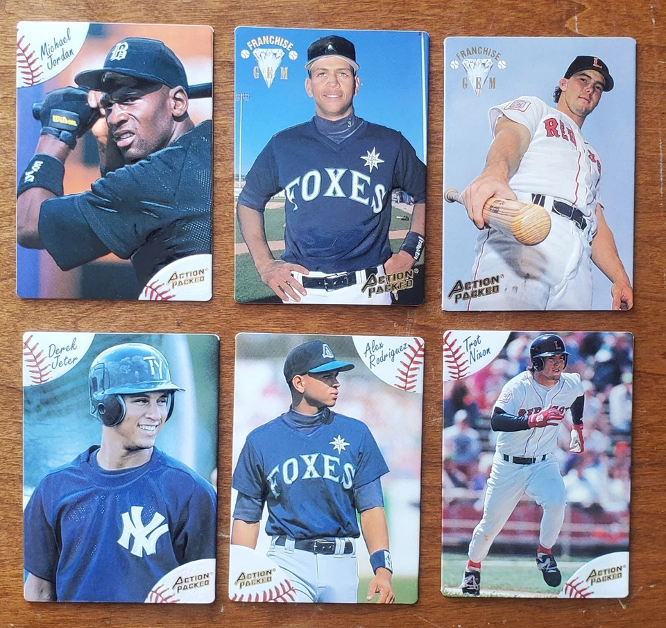 Juego completo 72 Derek Jeter Michael Jordan RC Action Packed Scouting Report 1994 Foto 3 de 4