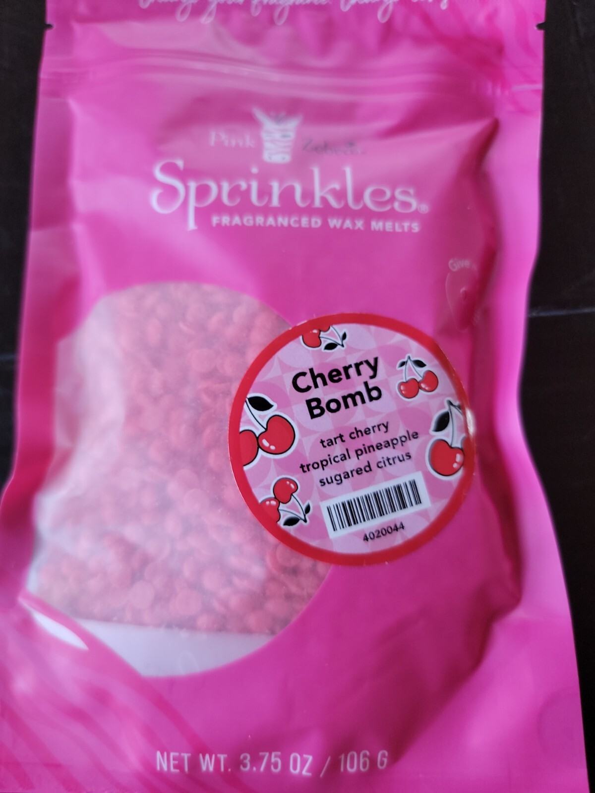 PINK ZEBRA WAX SPRINKLES IN FACTORY SEALED BAG 3.75OZ NEW! Cherry Bomb ...