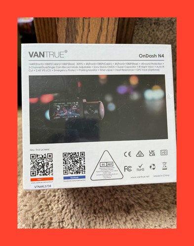 BRAND NEW SEALED VANTRUE Dash Cam ONDASH N4 FRONT & REAR CAM - Zdjęcie 2 z 4