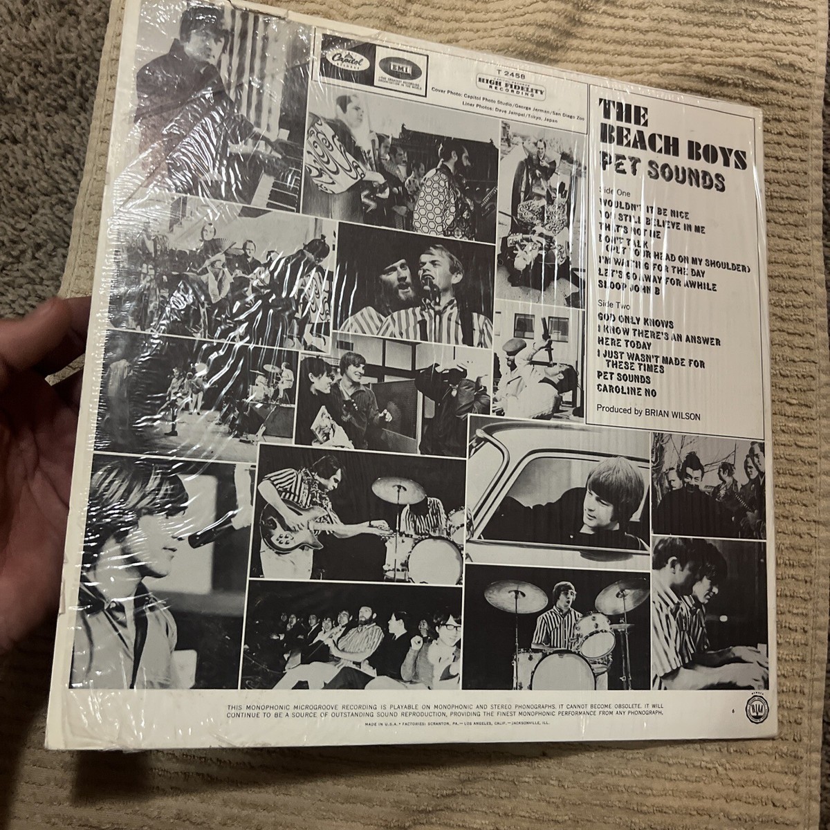 Beach Boys Pet Sounds Vinyl Lp t2458 (1966) Mono Brian Wilson