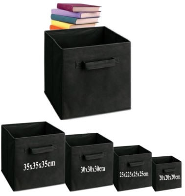 Grau Faltbar Quadratisch Canvas Aufbewahrung Faltbar Faltbar Box Stoff Würfel Spielzeug 