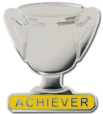 Silber Achiever gelbe Trophäe Pin Anstecker für Schulen