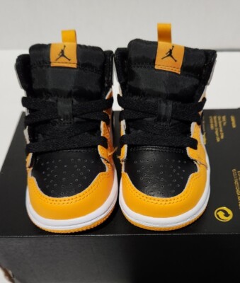 Nike Air Jordan 1 Mid Taxi/Black-White (TD) Toddler Sz 4c NEW