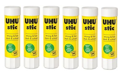 6x UHU stic Klebestift Klebestick Schulkleber Papierkleber Universal 21 g