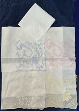 Vintage Monogram Embroidered Cotton Handkerchiefs Letter G Lot of 5 New