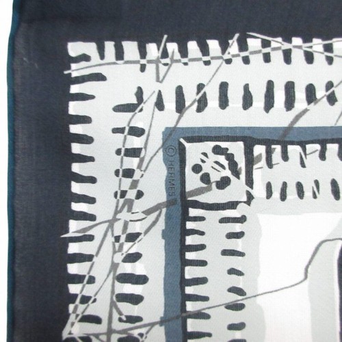 HERMES PARIS Scarf Carre 65 Le Boubou H Cotton 100% 65×65cm With Box Used France - Picture 10 of 12