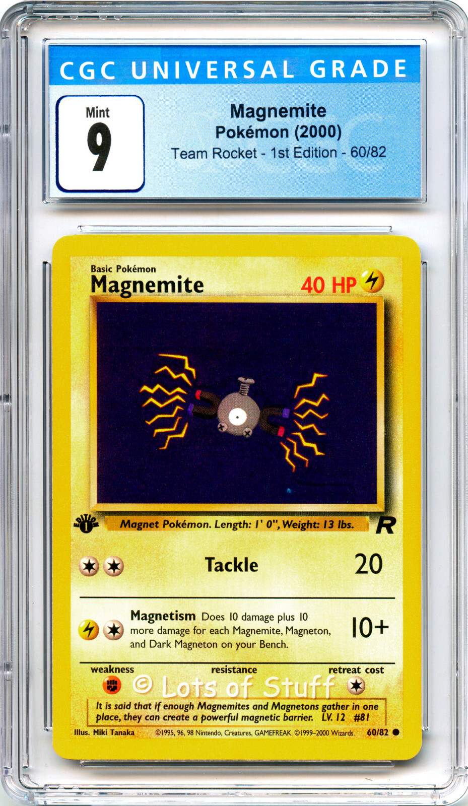 CGC 9 MINT Magnemite Team Rocket 1st Edition 2000 Pokemon WOTC 60/82  -18