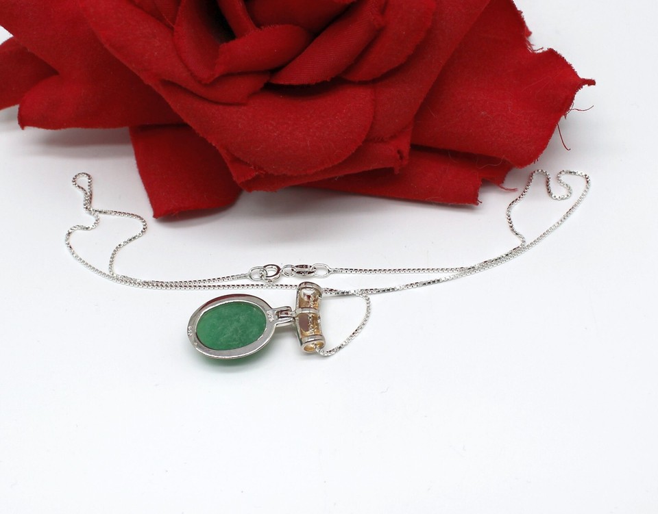 Sterling Silver GSJ Jade & Rose Quartz 6.18g 16" Necklace CAT RESCUE eBay