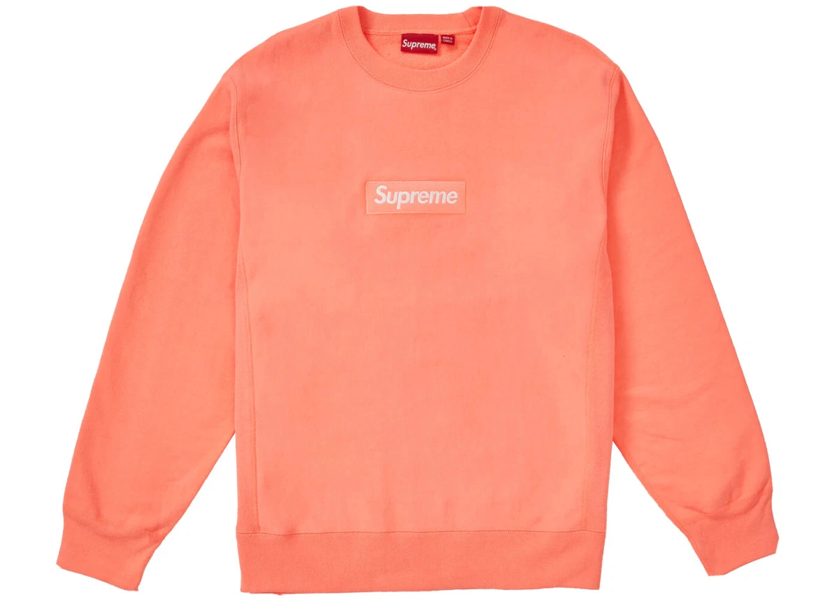 Supreme Box Logo Crewneck FW18 Fluorescent Pink Size XL 100