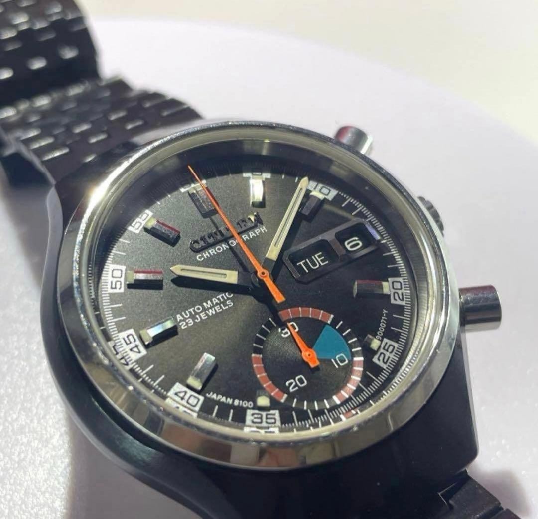 Citizen Challenge Timer Chronograph 8100 Auto Bla… - image 7