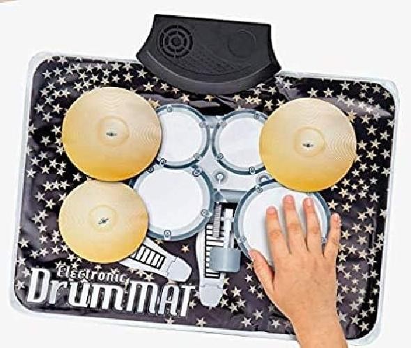 Tappetino Musicale Mini Batteria Portatile Percussioni Da Tavolo Gioco Musica